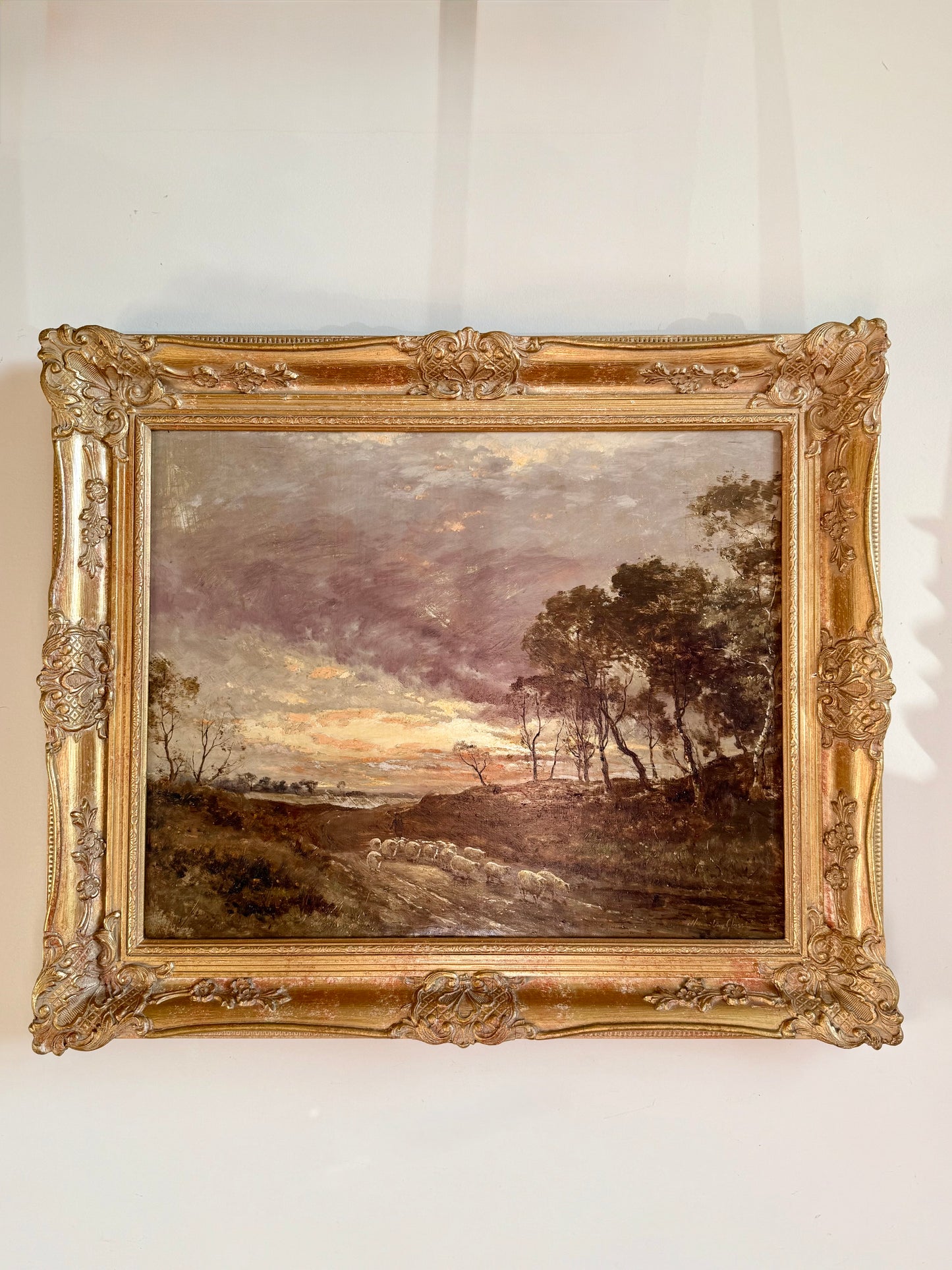 Original Oil on Canvas, Across the Moorland, Scotland Circa 1840