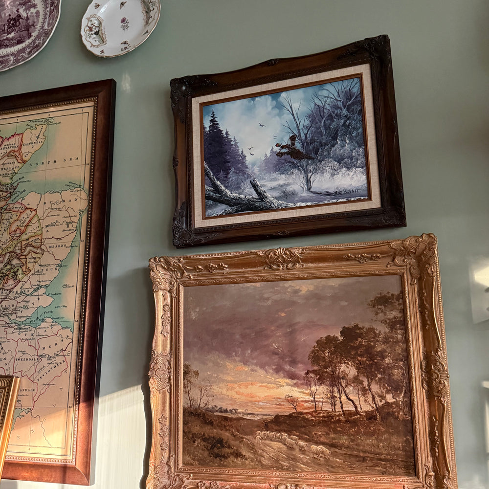 
                  
                    Original Oil on Canvas, Across the Moorland, Scotland Circa 1840
                  
                