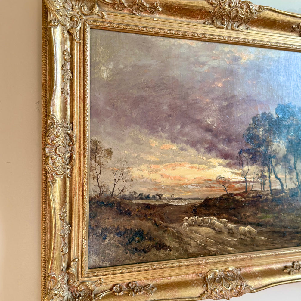 
                  
                    Original Oil on Canvas, Across the Moorland, Scotland Circa 1840
                  
                