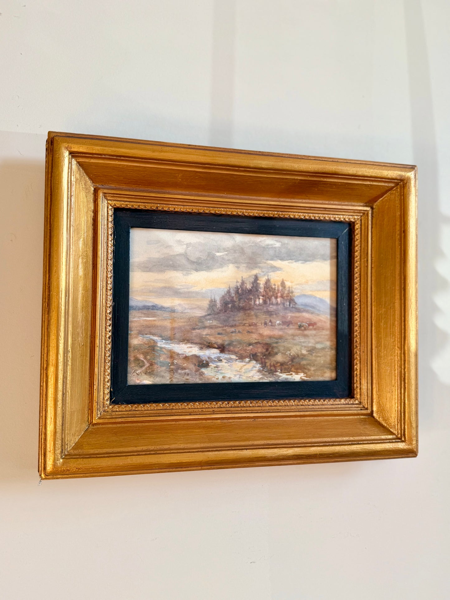 Scottish River Landscape Watercolor, 19th Century