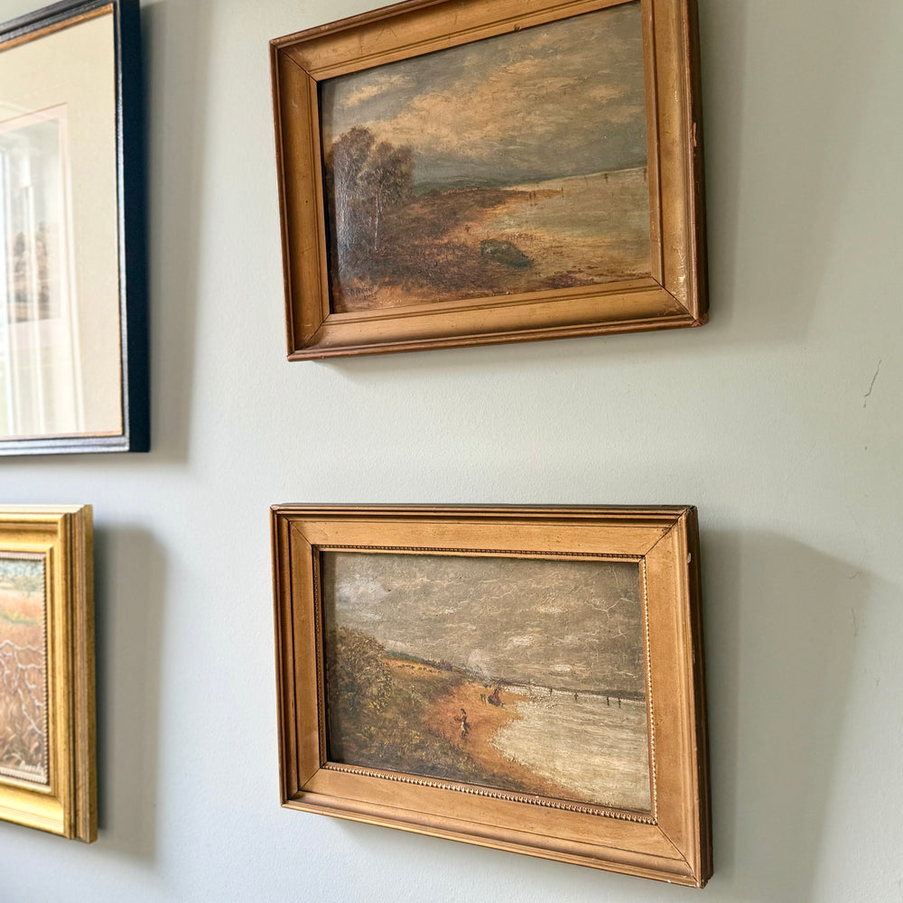 
                  
                    Pair of Scottish Seaside Oil Paintings, Circa 1890, Redkirk Point on the Solway Firth
                  
                