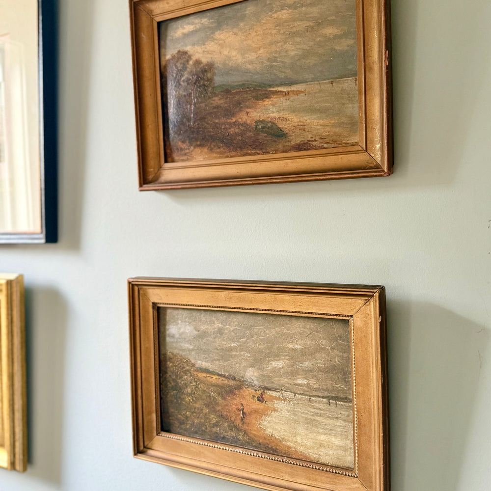 
                  
                    Pair of Scottish Seaside Oil Paintings, Circa 1890, Redkirk Point on the Solway Firth
                  
                