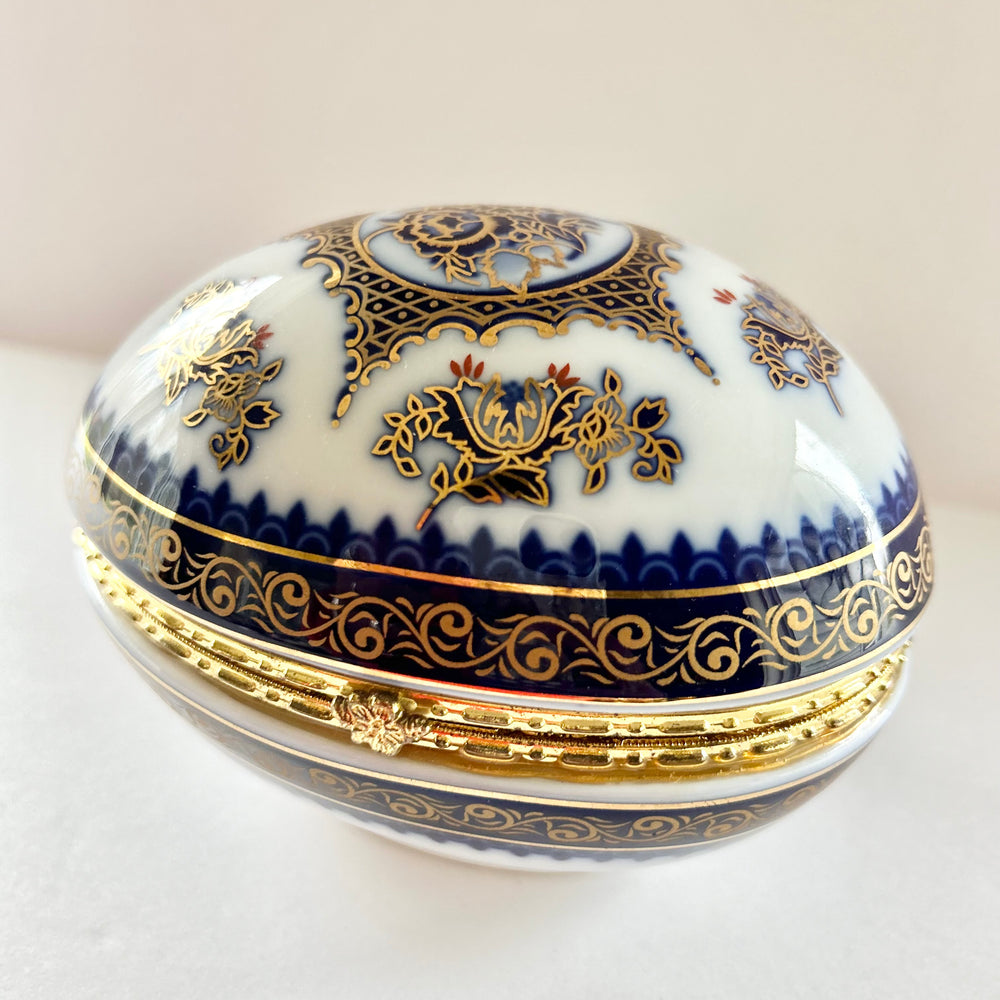 Porcelain and Gilt Egg Box