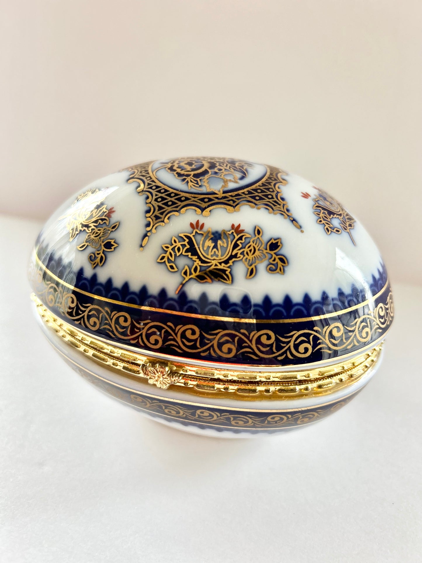 Porcelain and Gilt Egg Box