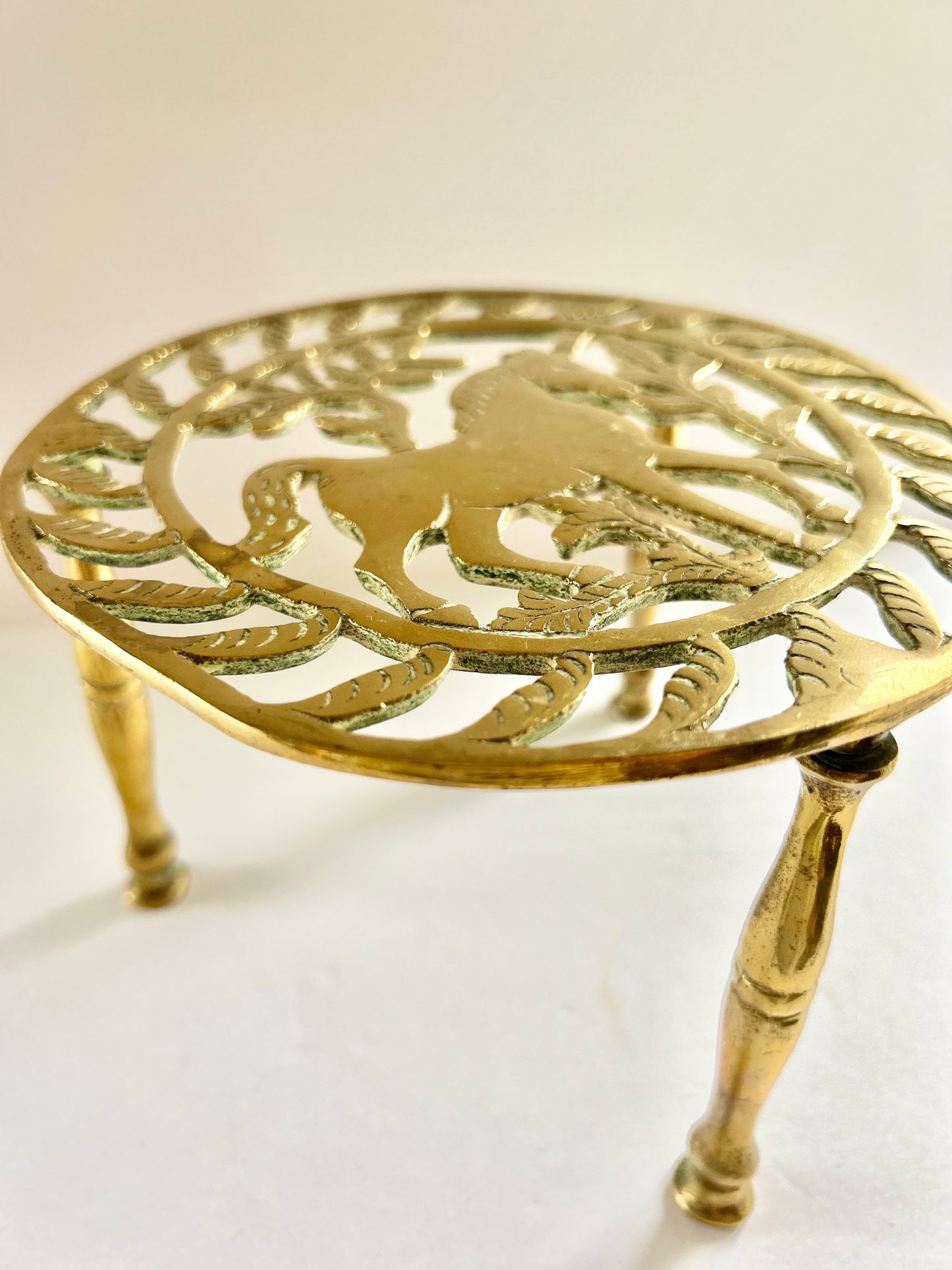 Antique Brass Unicorn Trivet