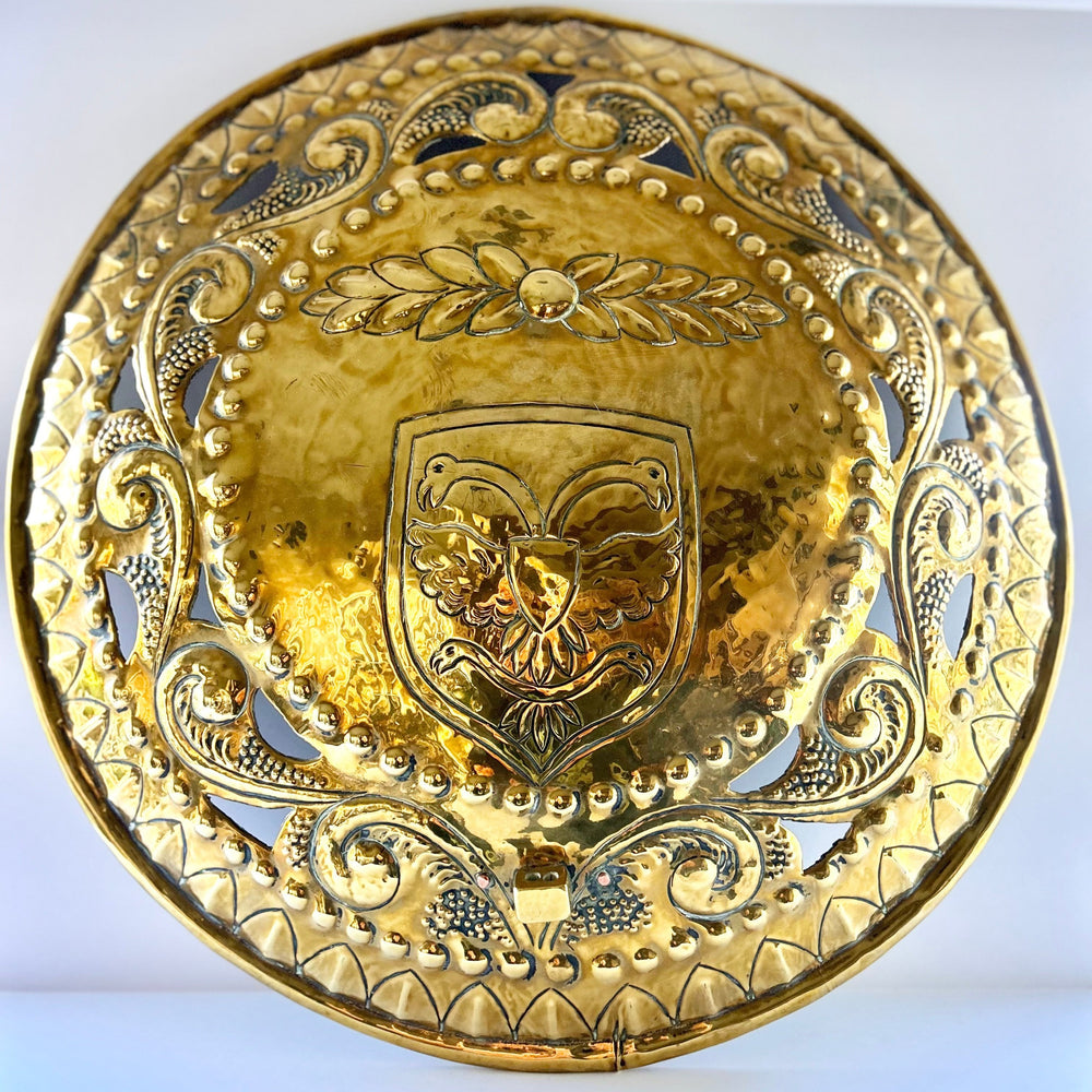 Brass Armorial Wall Shield, 19th Century