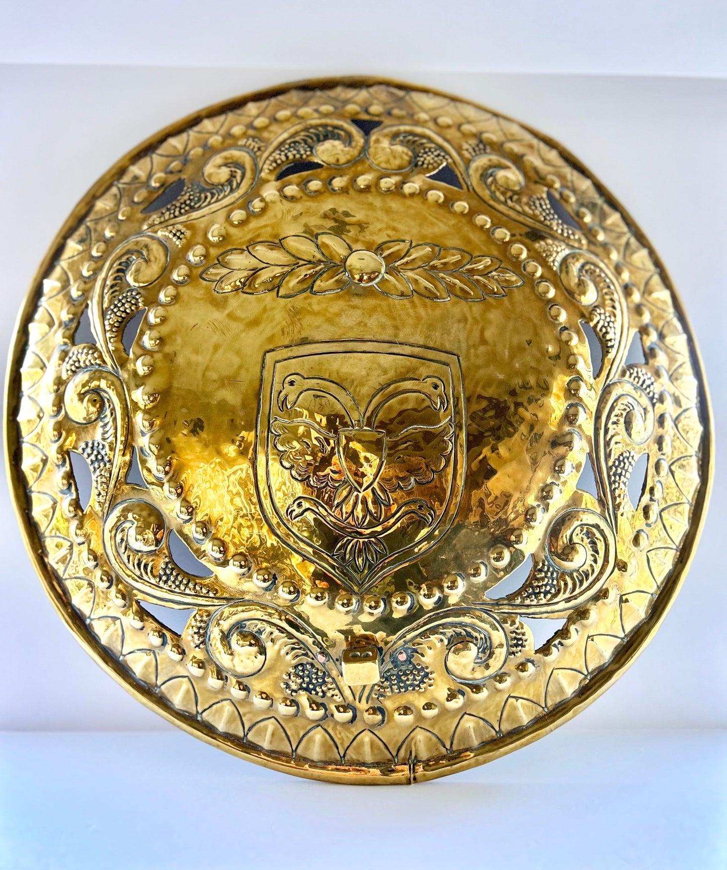 Brass Armorial Wall Shield, 19th Century