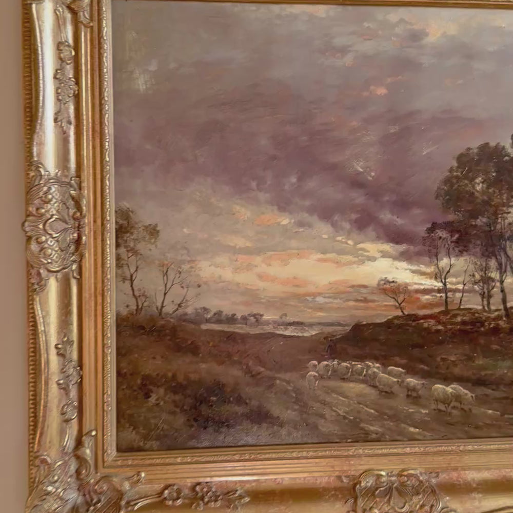 
                  
                    Load and play video in Gallery viewer, Original Oil on Canvas, Across the Moorland, Scotland Circa 1840
                  
                