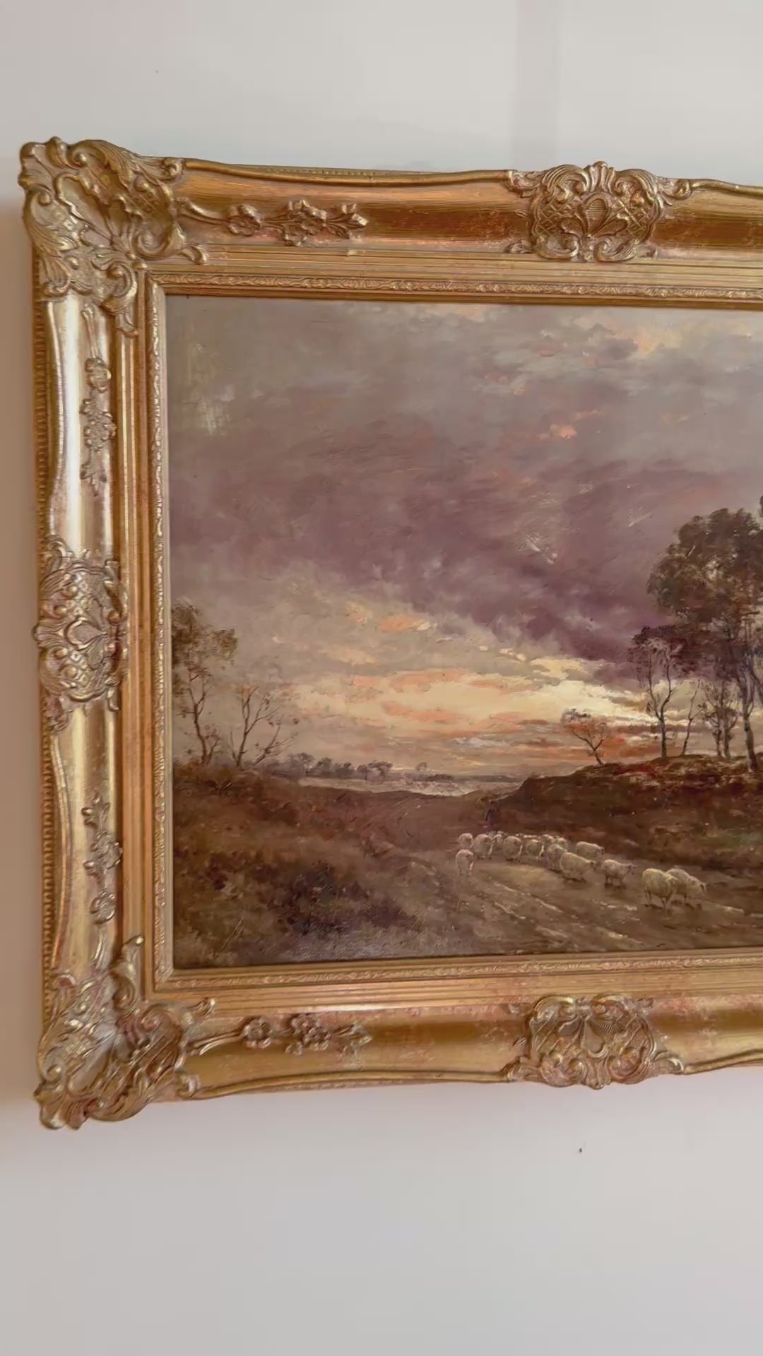 Original Oil on Canvas, Across the Moorland, Scotland Circa 1840