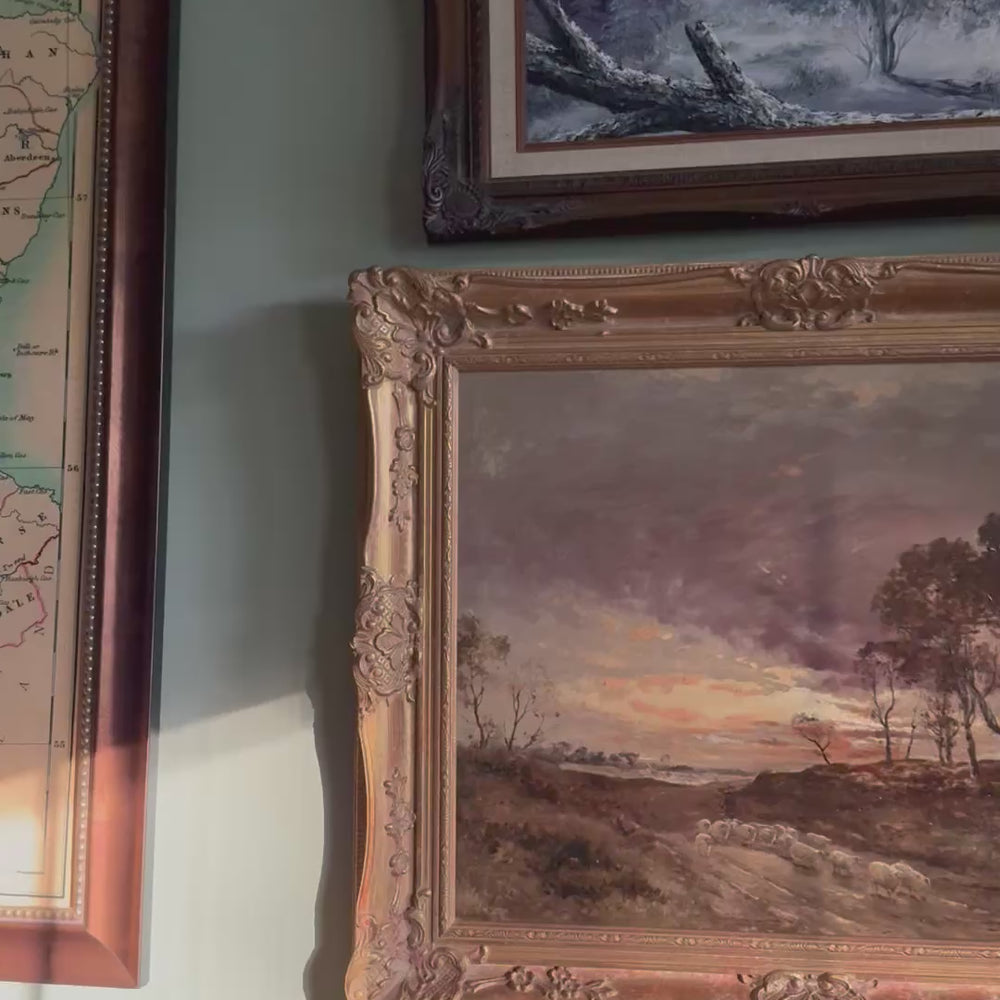 
                  
                    Load and play video in Gallery viewer, Original Oil on Canvas, Across the Moorland, Scotland Circa 1840
                  
                