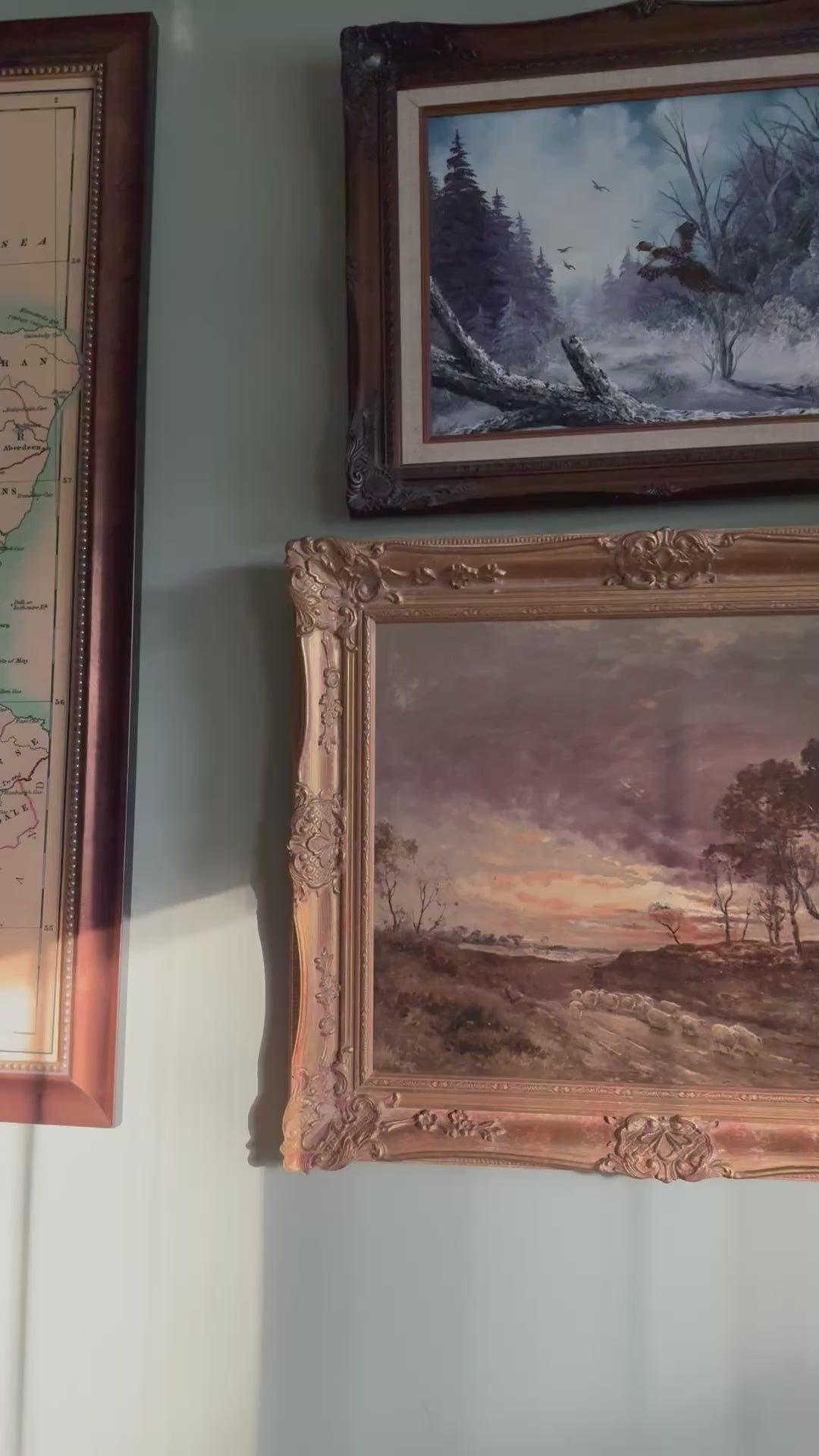 Original Oil on Canvas, Across the Moorland, Scotland Circa 1840