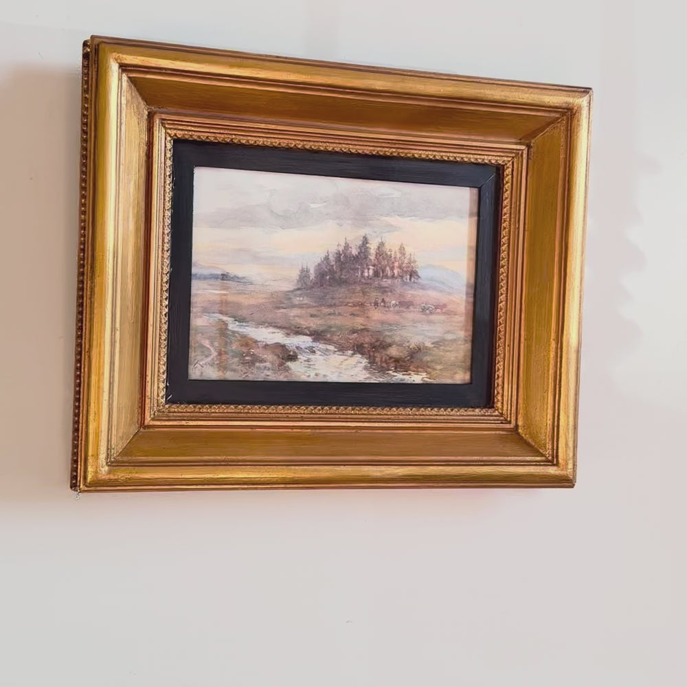 Scottish River Landscape Watercolor, 19th Century